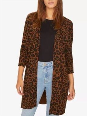 Sanctuary Brown and Black Leopard Open Cardigan